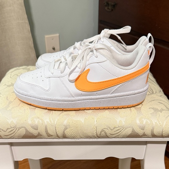 Nike White and Bright Orange Athletic Shoes - Picture 1 of 8